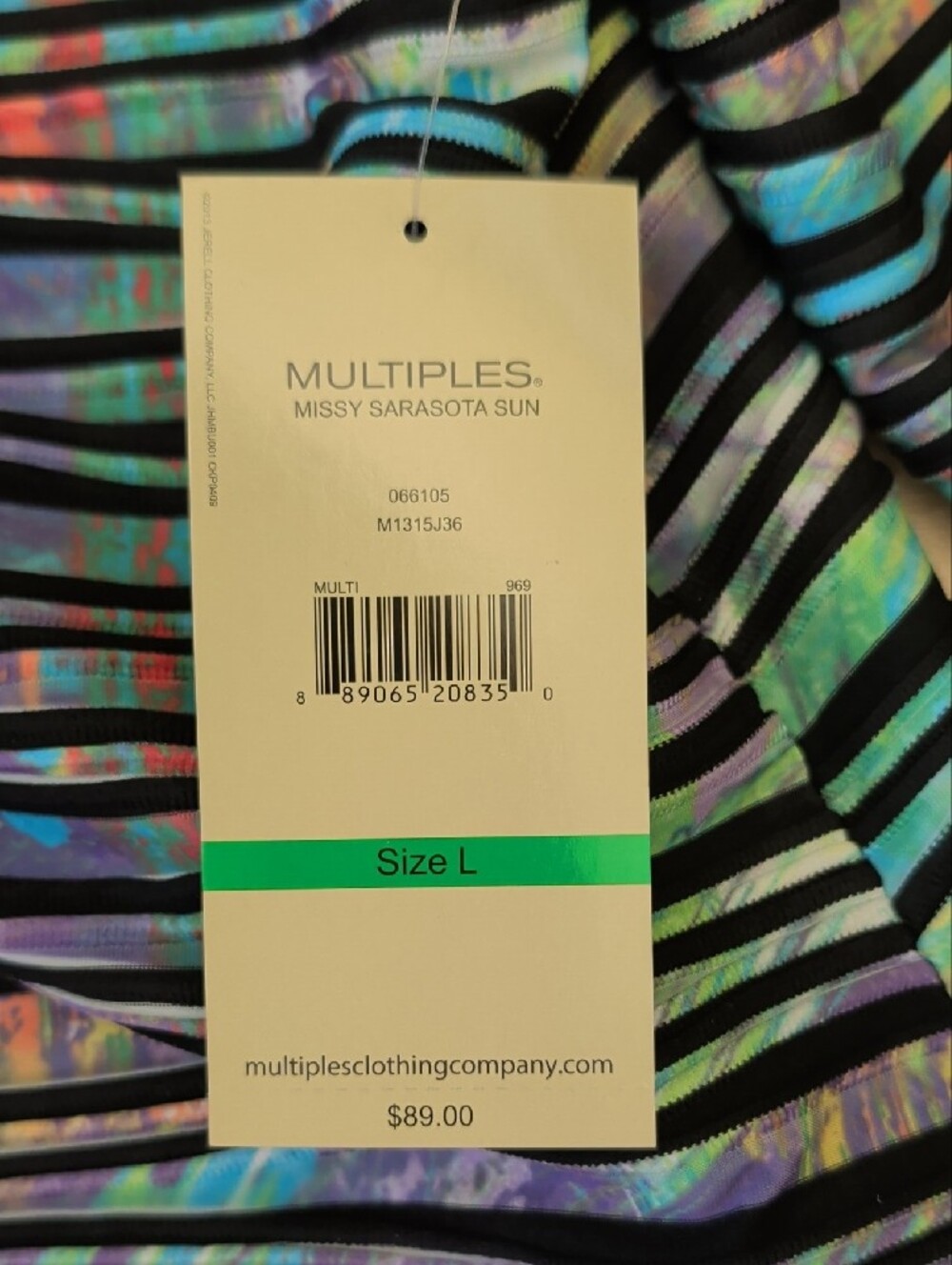 Multiples Multicolor Striped Button-Front Tunic - Picture 3 of 6